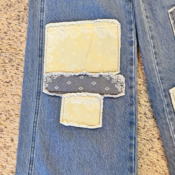 PAC SUN Baggy Flare Jeans Y2K Patchwork Women's Sz 25 - Picture 5 of 15